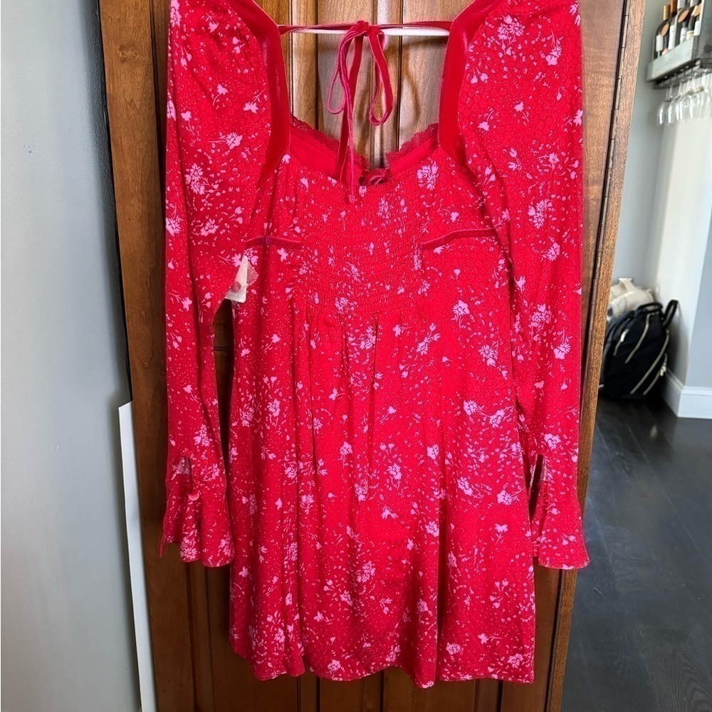 Free People Tess Dress Red and Pink women’s size XS - Picture 8 of 12